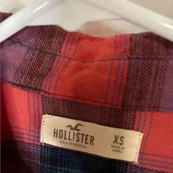 Womens size XS Hollister button up plaid shirt, #N470 - Picture 3 of 6